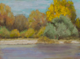 Fall Along the River 6x8 Pastel © Nelia Harper