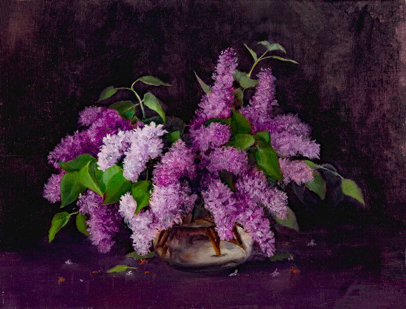Lilacs, 16x21, oil on linen, © Nelia Harper