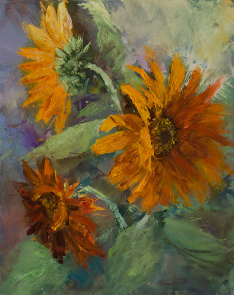 Sunflowers, 10x8, oil on board