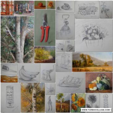 Select drawings and paintings from September Strada Easel Challenge.